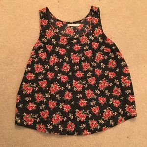 Black floral sleeveless XXL top